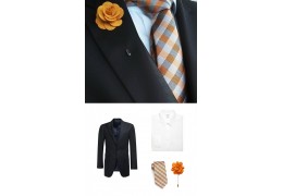 Get The Look: Orange + Gray Plaid Tie